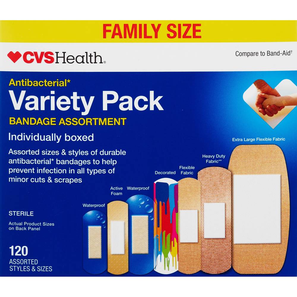 Cvs Health Variety Pack Bandage Assortment, 120 Ct