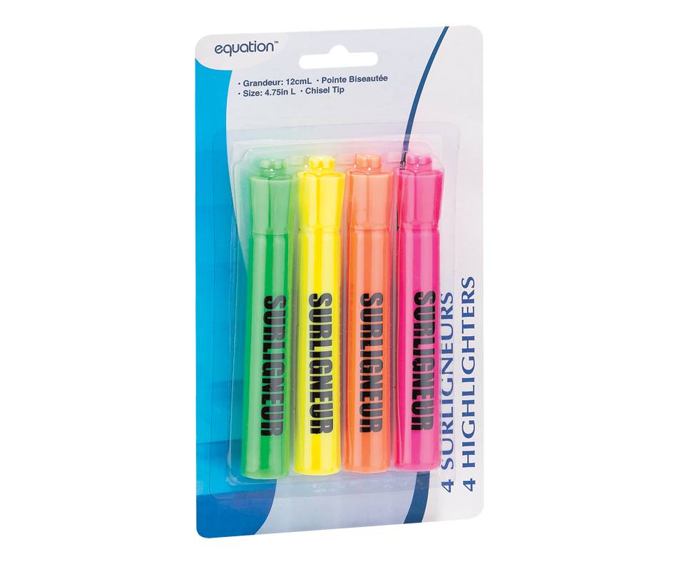 Equation surligneurs (4 unités) - highlighters  (4 units)