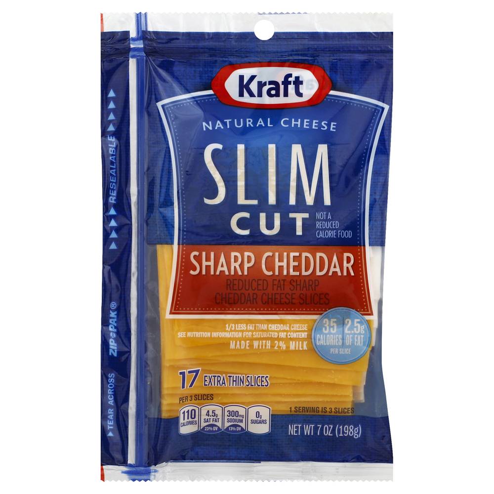 Kraft Reduced Fat Slim Cut Sharp Cheddar (17 ct)