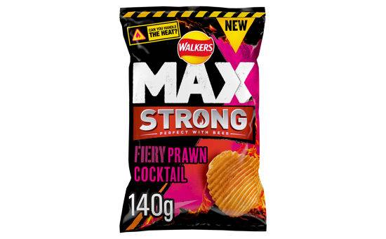 Walkers Max Strong Fiery Prawn Crisps 140g