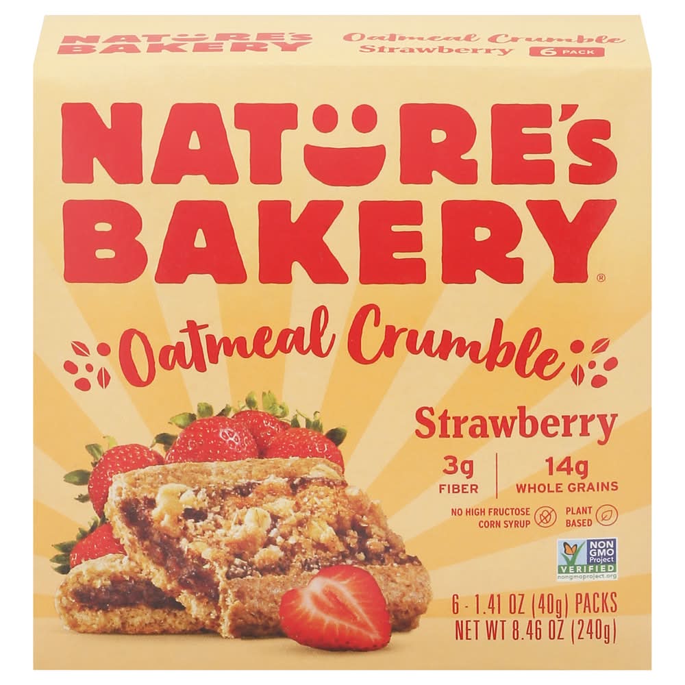 Nature's Bakery Oatmeal Crumble Snack Bars, Strawberry (6 x 1.41 oz)