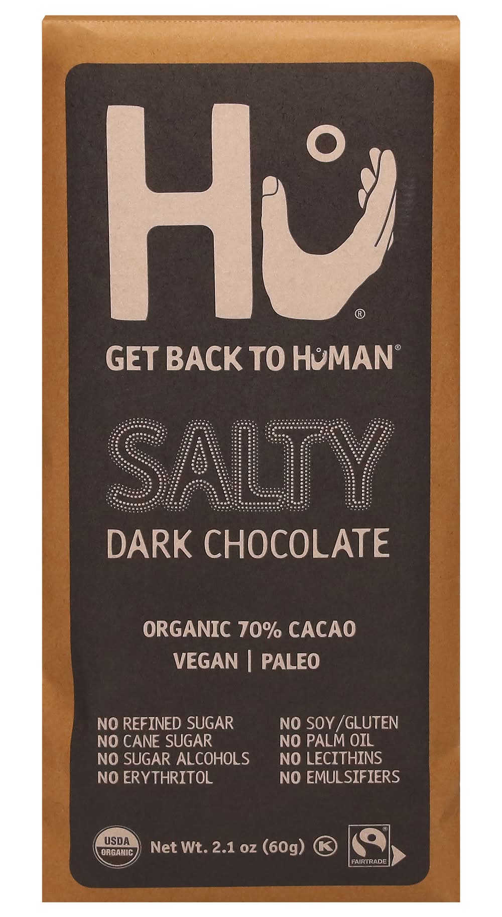 Hu Cacao Dark Chocolate Bar, Salty (2.1 oz)