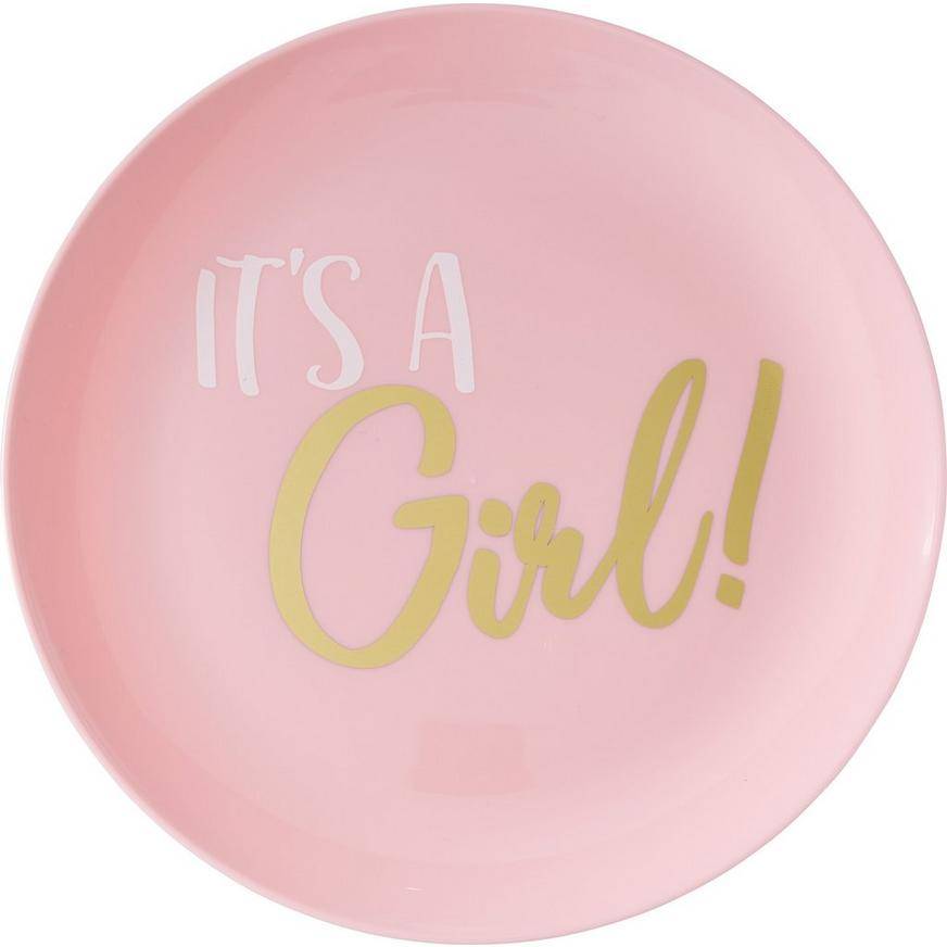 Party City It's a Girl Premium Plastic Lunch Plates (pink)