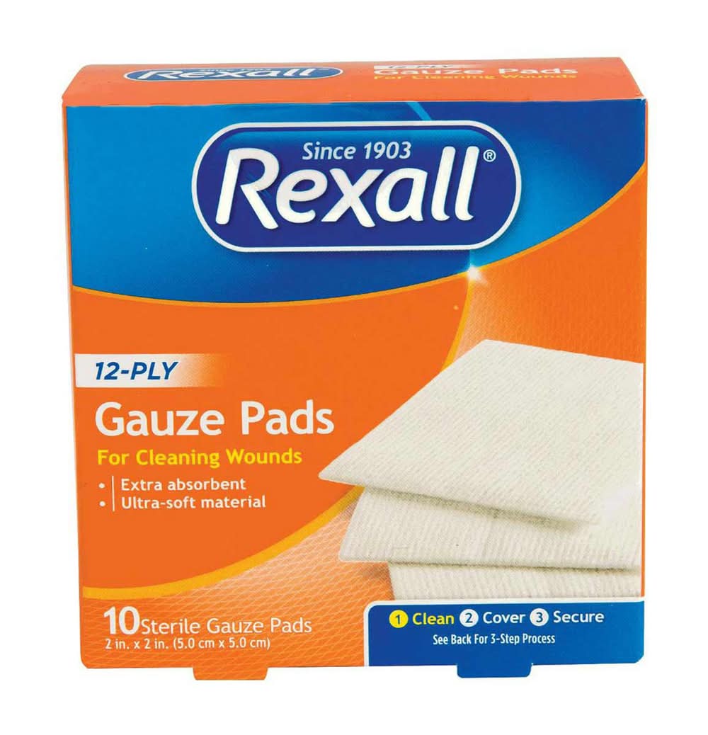 Rexall Sterile Gauze Pads 2 In X 2 In 12-Ply 10 Ct
