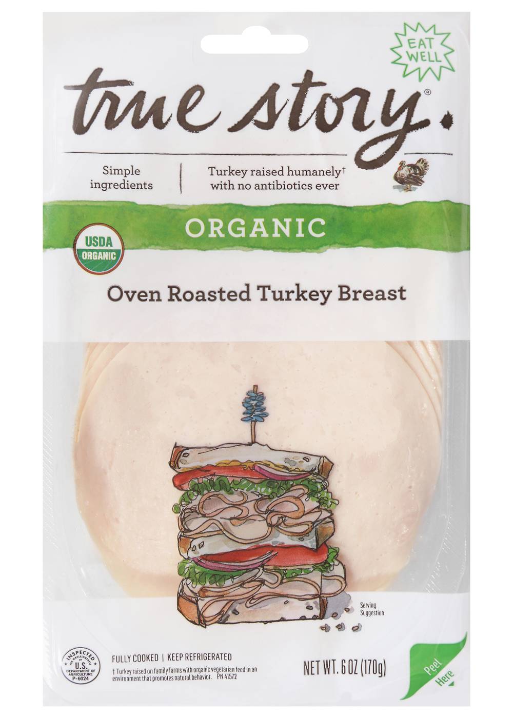 True Story Foods Organic Oven Roasted Turkey Breast (6 oz)