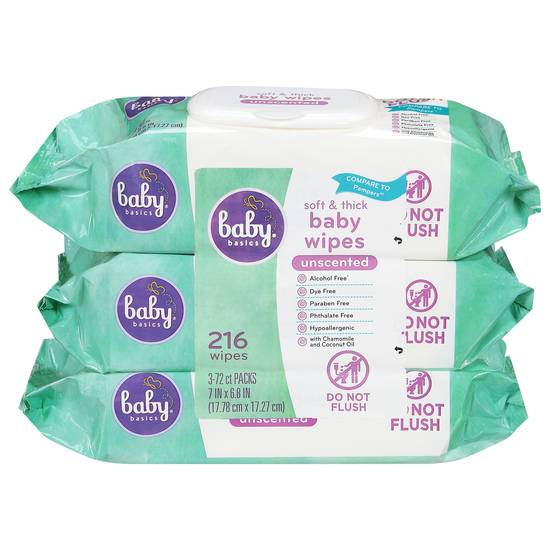 Baby Basics Soft & Thick Unscented Wipes (216 ct)