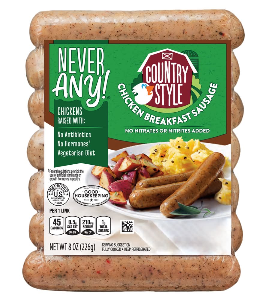 Never Any! Country Style Chicken Breakfast Sausages (8 oz, 7 ct)