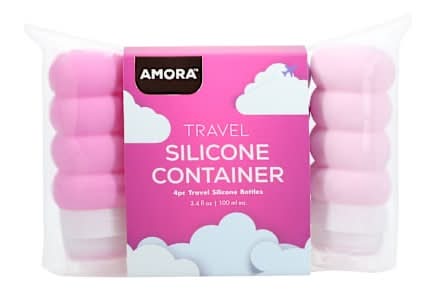 Travel Silicone Container 4-Pack 3.4oz Pink
