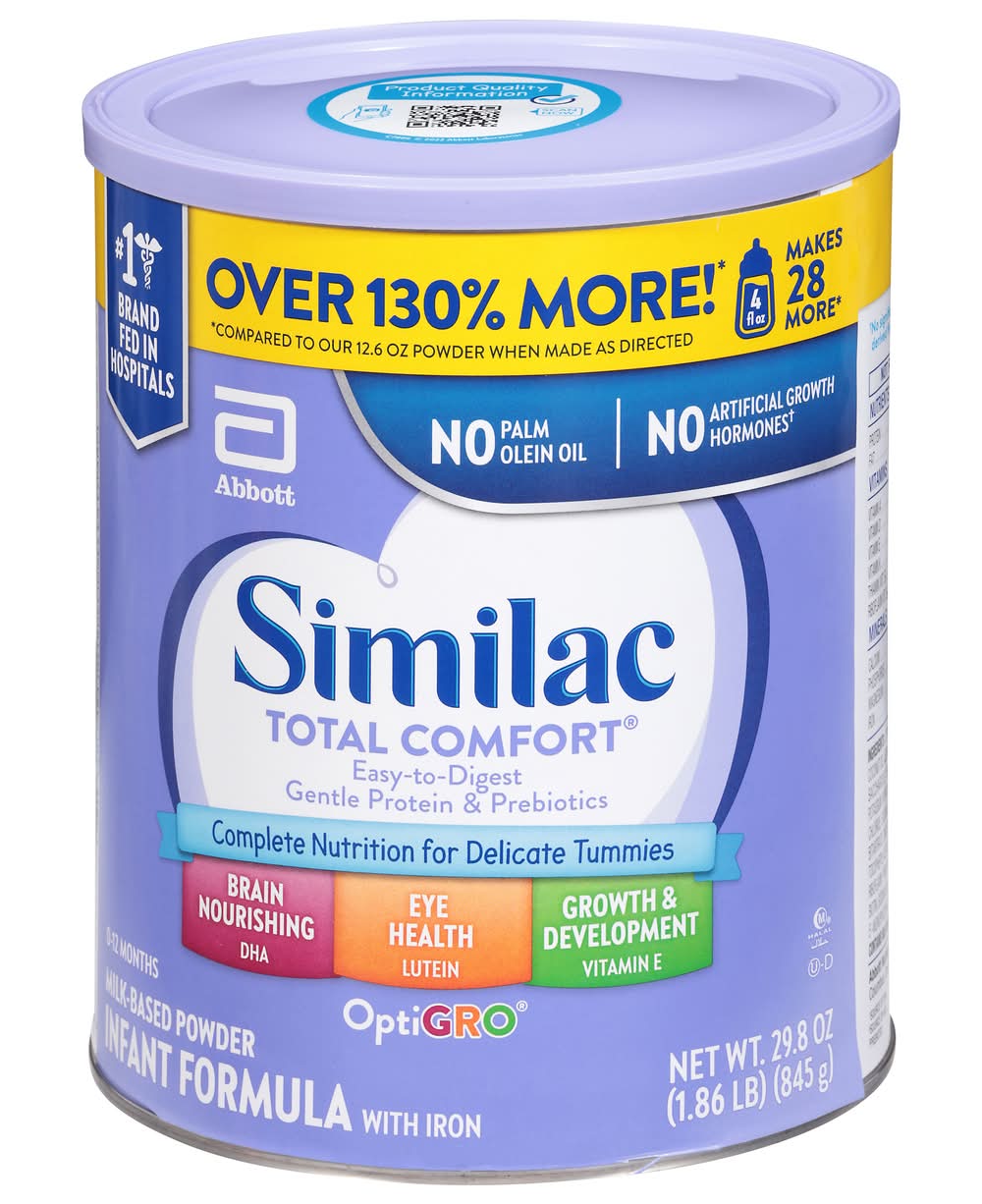 Similac Total Comfort Milk-Based Powder Infant Formula, 0-12 Months (29.8 oz)