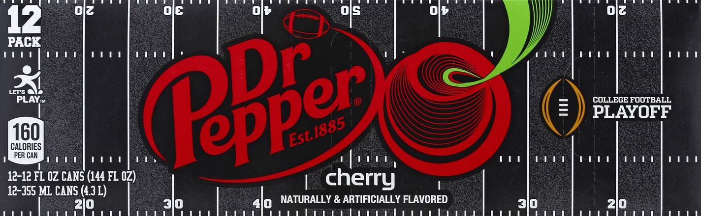 Dr Pepper Naturally & Artificially Flavoued Cherry Soda (12 pack, 12 fl oz)