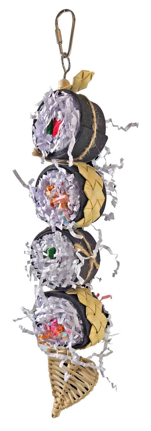 A&E Cage Happy Beaks Hanging Cali Roll Sushi Bird Toy, 1 ea
