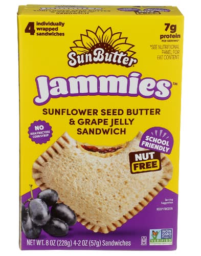 Sun Butter Sunflower Butter & Grape Jelly Sandwiches 4 Pack