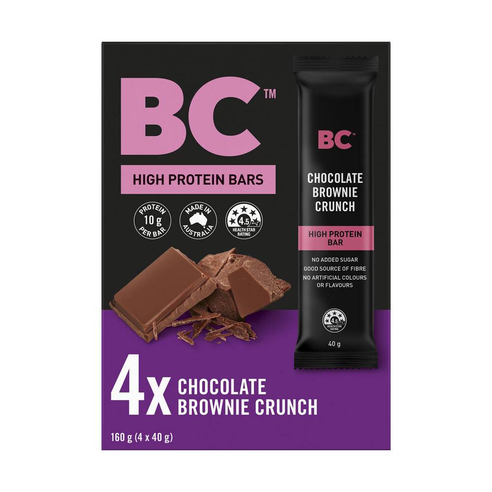 Bc Chocolate Brownie Crunch High Protein Bar 4 pack 160g