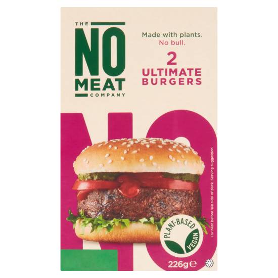 The No Meat Company No Bull Ultimate Burgers (rehydrated textured soya - pea)
