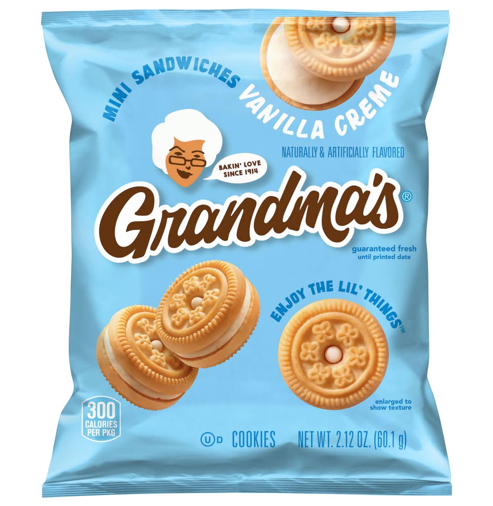 Grandma's Mini Sandwich Cookies, Vanilla Cremes (2.12 oz)