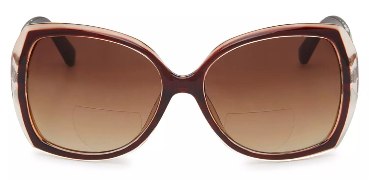 Jessica Simpson Oversized Reading Sunglasses (Dark Brown/Clear One Size)
