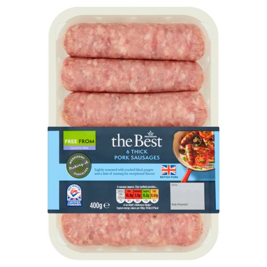 Morrisons The Best Thick Pork Sausages (0.88lbs)