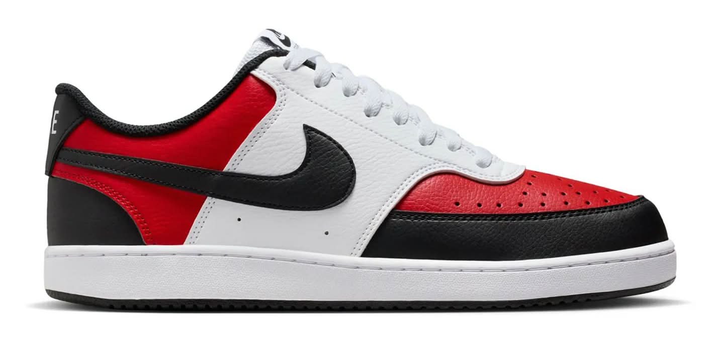 Nike Court Vision Low Sneaker - Men's (Black/White/Red Medium - 10.5)