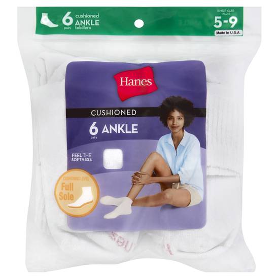 Hanes Womens Ankle Sock (5-9/white)