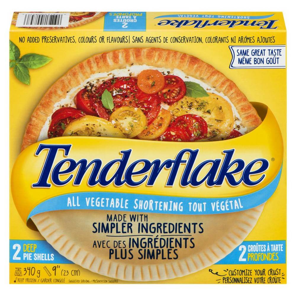 Tenderflake Deep Dish Pie Shells, All Vegetable Shortening (340 g)