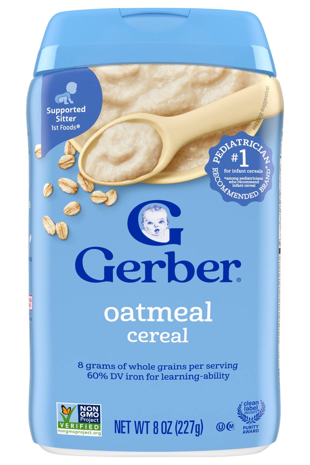 Gerber Gain & Grow Supported Sitter Oatmeal Cereal (8 oz)