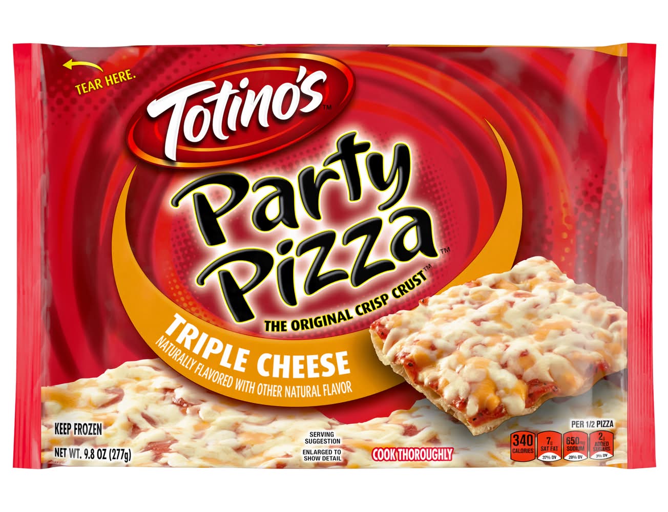 Totino's Party Pizza Triple Cheese Flavored Frozen Snacks Pizza (9.8 oz)