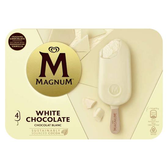 MAGNUM - Bâtonnets glacés - Chocolat blanc  - x4 - 316g