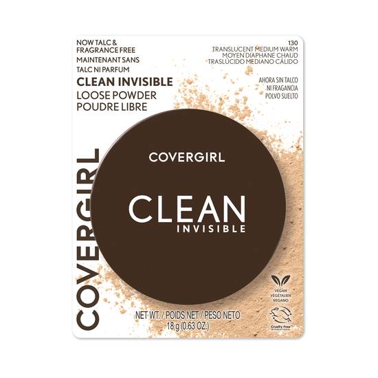 COVERGIRL Clean Invisible Loose Powder, Translucent Medium Warm, 0.63 OZ
