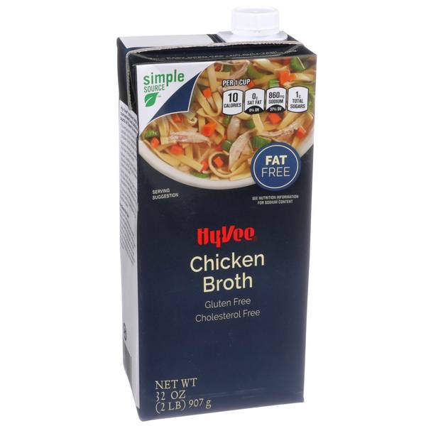 Hy-Vee Chicken Broth Gluten Cholesterol Free (32 oz)