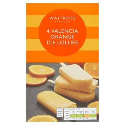 Waitrose & Partners Valencia Orange Ice Lollies (valencia orange) (4 pack)