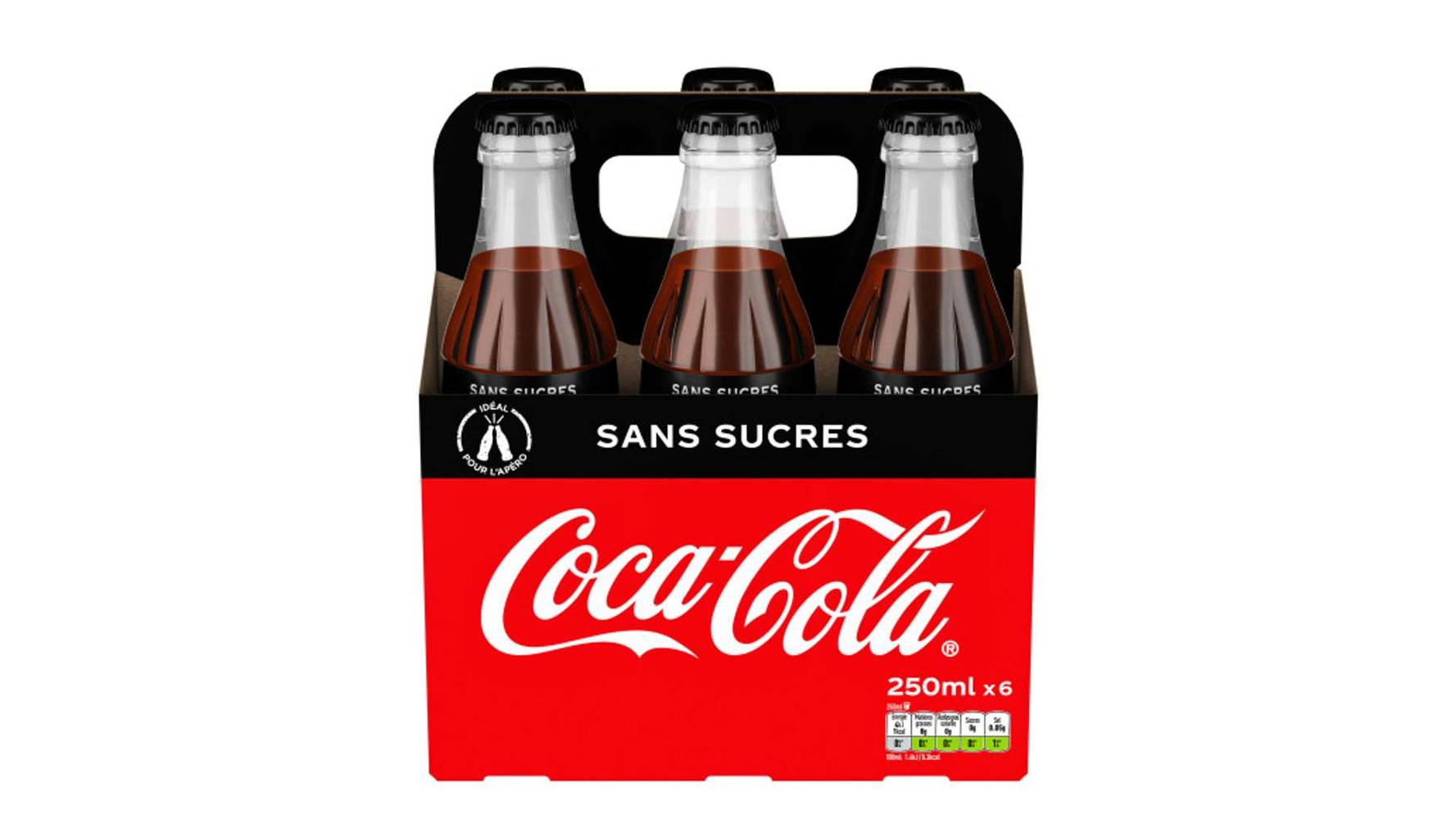 Coca-Cola Sans Sucres Coca-Cola Sans Sucres Pack 6x25CL Bouteilles Verre Les 6 bouteilles en verre de 25cl
