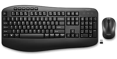 Staples TECH Wireless Keyboard and Mouse Combo, Quiet Typing, Optical Mouse, Black