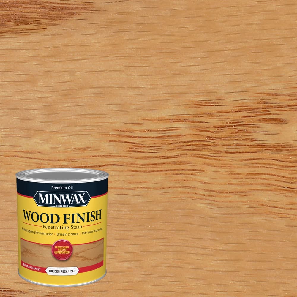 Minwax Wood Finish Semi-Transparent Golden Pecan Oil-Based Penetrating Wood Stain 1 Qt