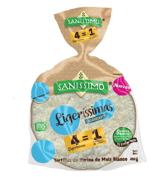 Saníssimo · Tortillas de harina de maíz blanco, blanco (400 g)