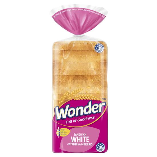 Wonder White Bread Vitamins & Minerals Sandwich 700g
