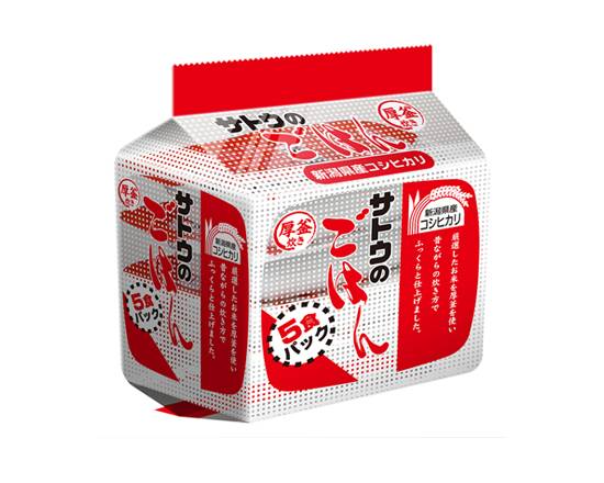 70364：サトウ食品 新潟県産コシヒカリ5食パック 200G×5 / Sugar Rice, Koshihikari from Niigata Prefecture, 200G×3