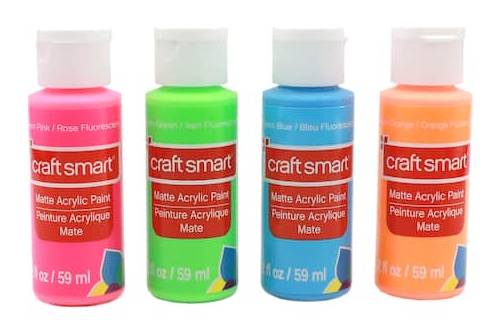 Craft Smart Neon Acrylic Paint Value Set, Assorted (2 fl oz, 4 ct)