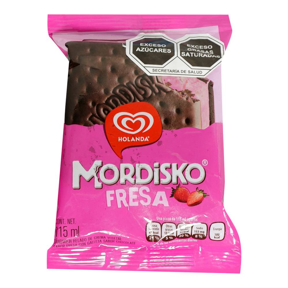 Holanda · Sándwich helado mordisko, fresa (115 ml)