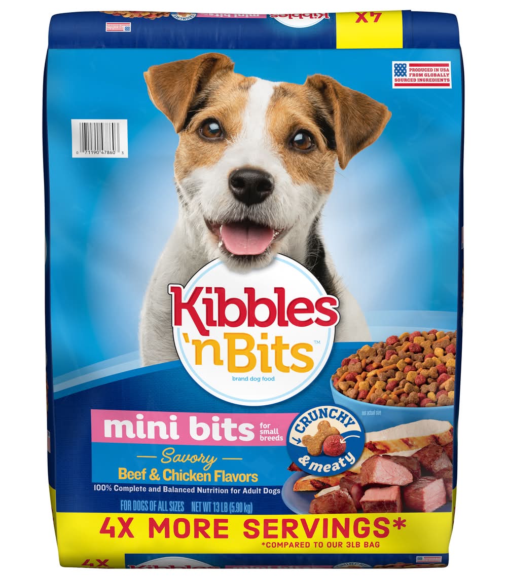 Kibbles 'n Bits Mini Bits Dry Dog Food, Savory Beef & Chicken, Small Breed (13 lbs)