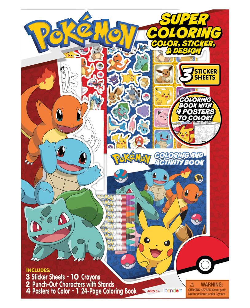 Bendon Super Coloring Activity Pokemon Book For Age 3+