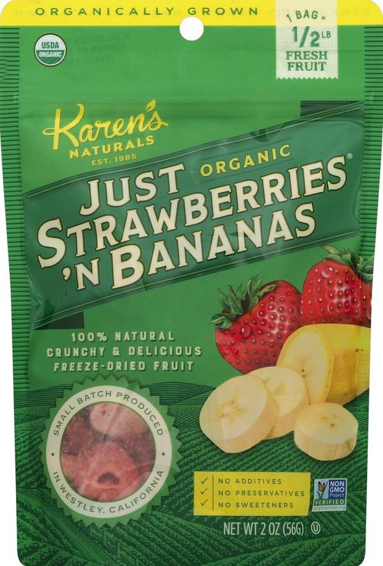 Kosher Organic Just Strawberries 'n Bananas Karen's Naturals 2 oz