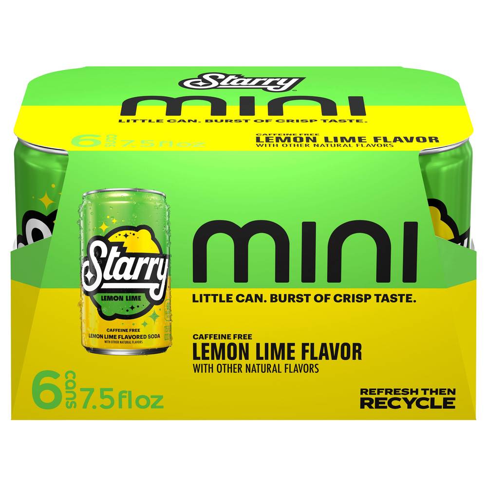 Starry Caffeine Soda (6 ct, 7.5 fl oz) (lemon lime)