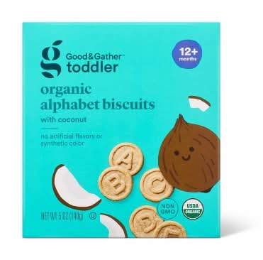 Good & Gather Organic Alphabet Biscuit With Coconut Toddler Snacks (5 oz)