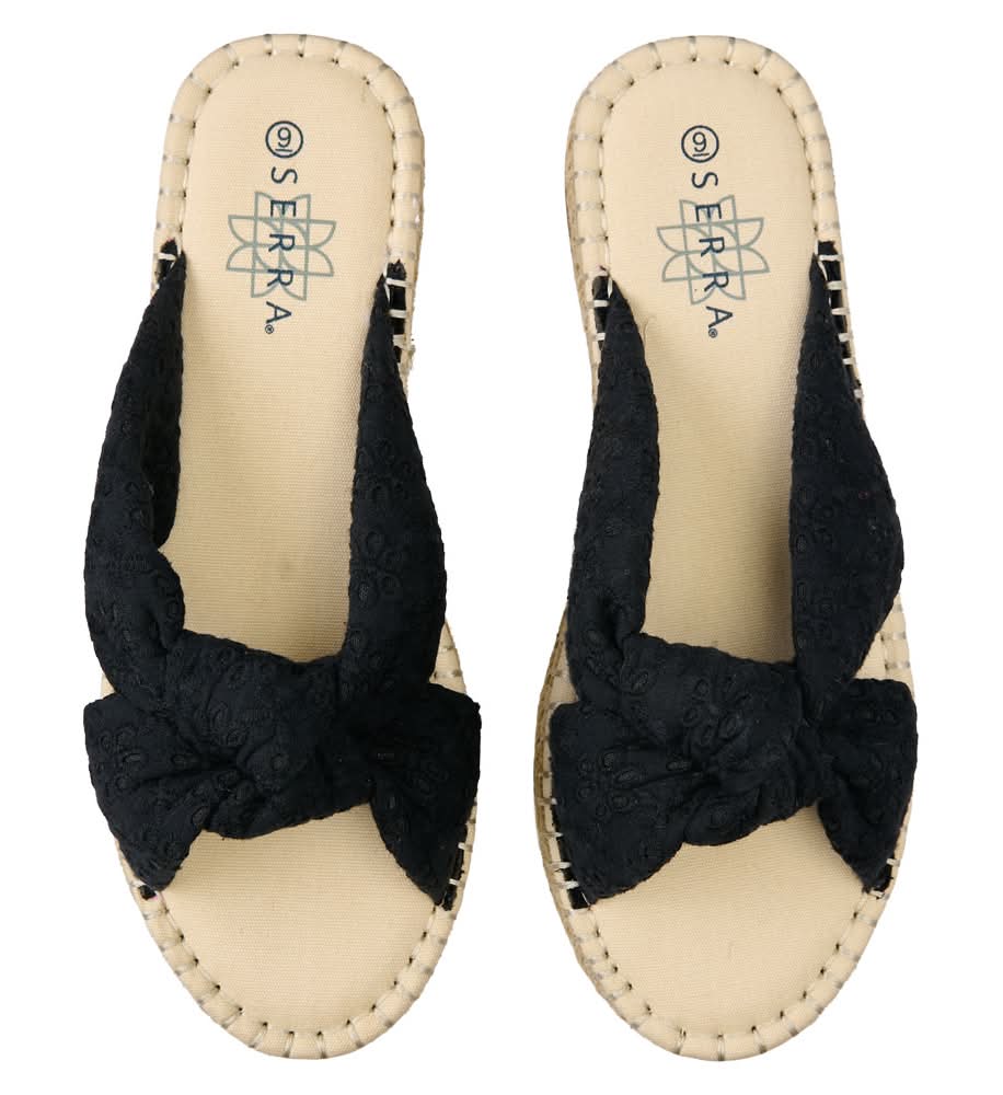 Serra Ladies Black Espadrille Sandal - 9