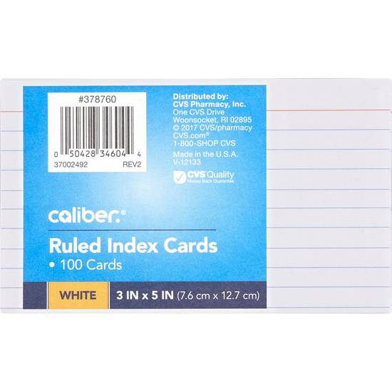 Caliber Index Cards Ruled 3 Inch X 5 Inch