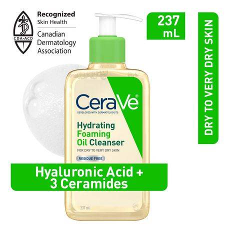 Cerave Hydrating Foaming Oil Cleanser Face & Body Wash With Squalane Oil