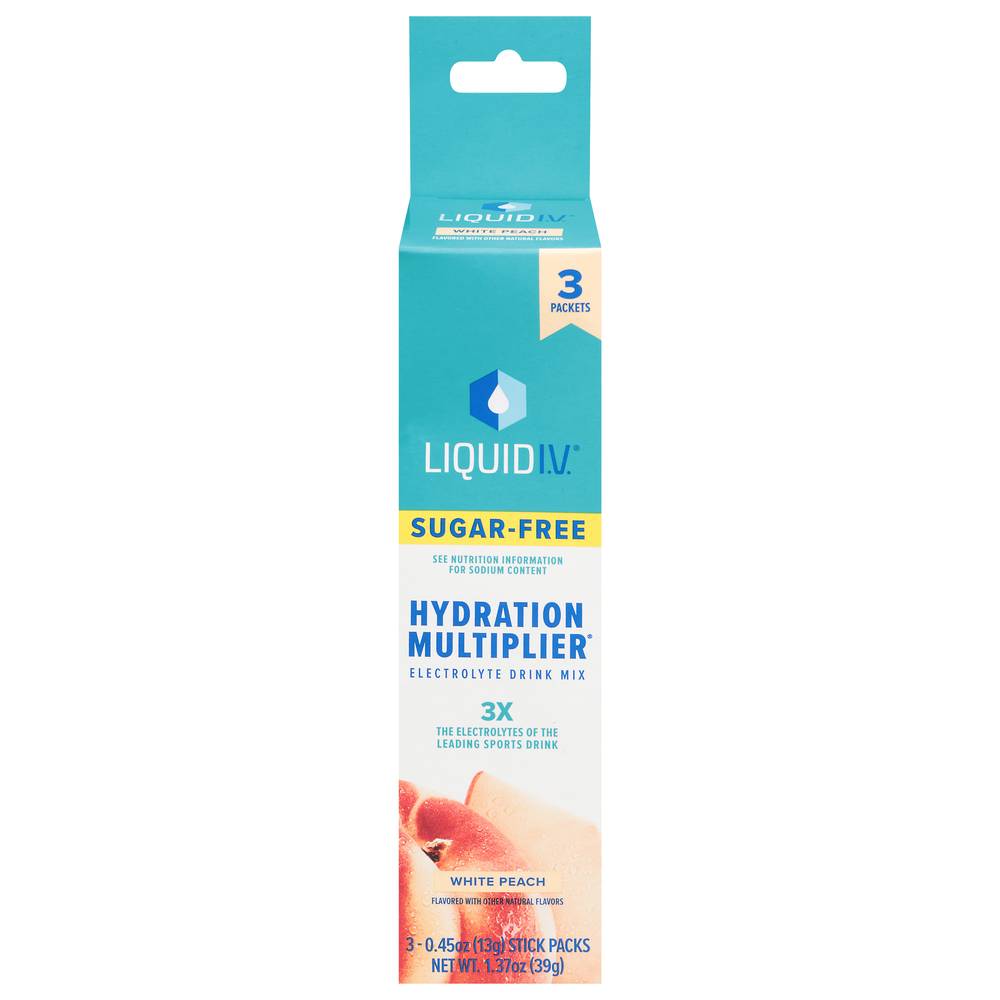 Liquid I.V. Hydration Multiplier Electrolyte Drink Mix, White Peach (0.45 oz)