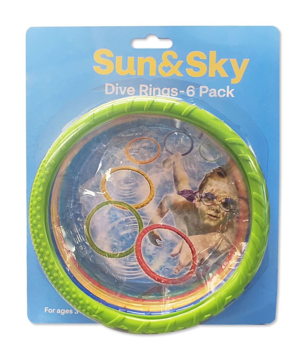 Sun & Sky Pool Dive Rings, Assorted (6 ct)