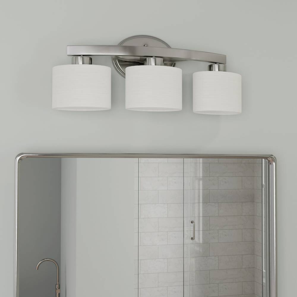 allen + roth Merington 21.5-in 3 -Light Brushed Nickel Transitional Vanity light | VBS271-3BNK