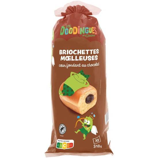 Briochettes moelleuses - Cœur fondant goût chocolat - x8 - Gouter enfant - 310g